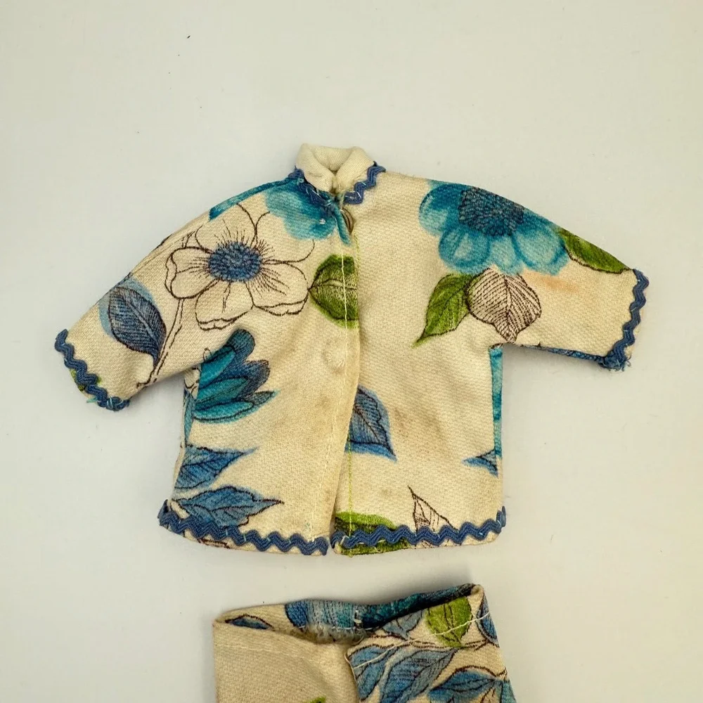 Vtg 70s Barbie Clone Mod Era Outfit Floral 2-Piece‎ with Rickrack Accents OOAK